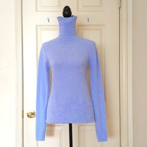 NWOT. Sky Blue Fluffy and Stretch Turtleneck Sweater.